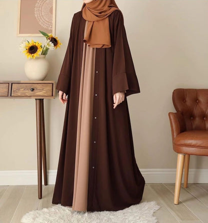 ABAYA - CHOCOLATY WITH INNER & STOLLER